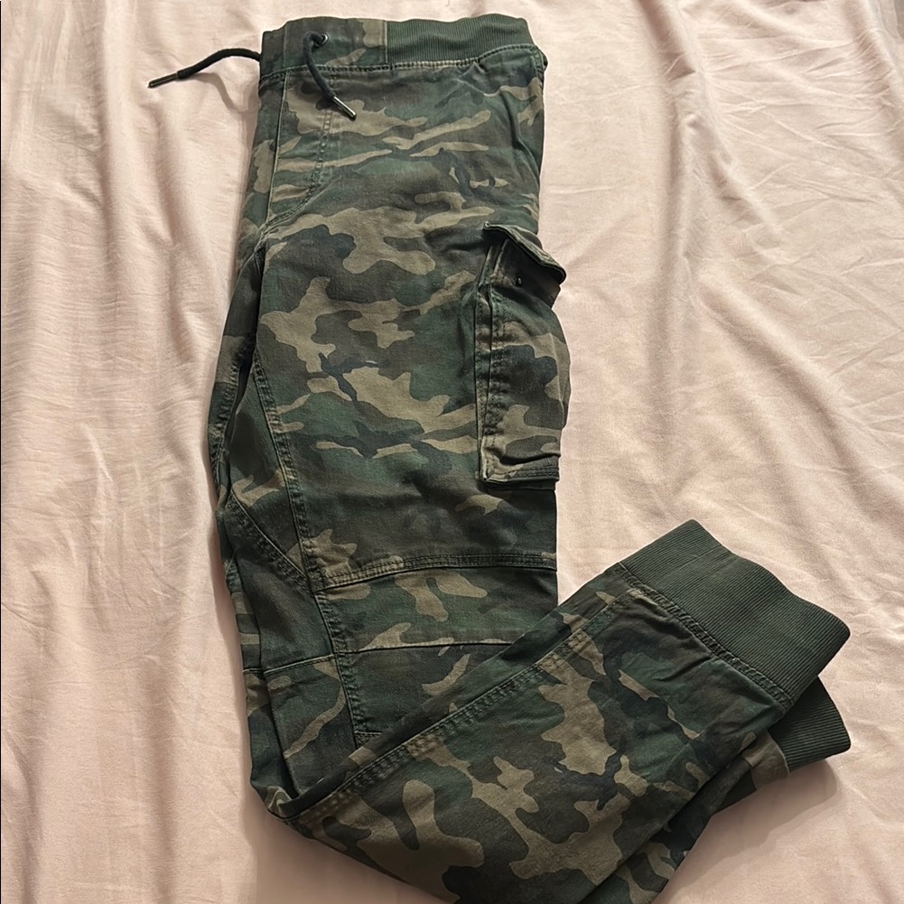 Camo Cargo Jogger Pants  Green Camo